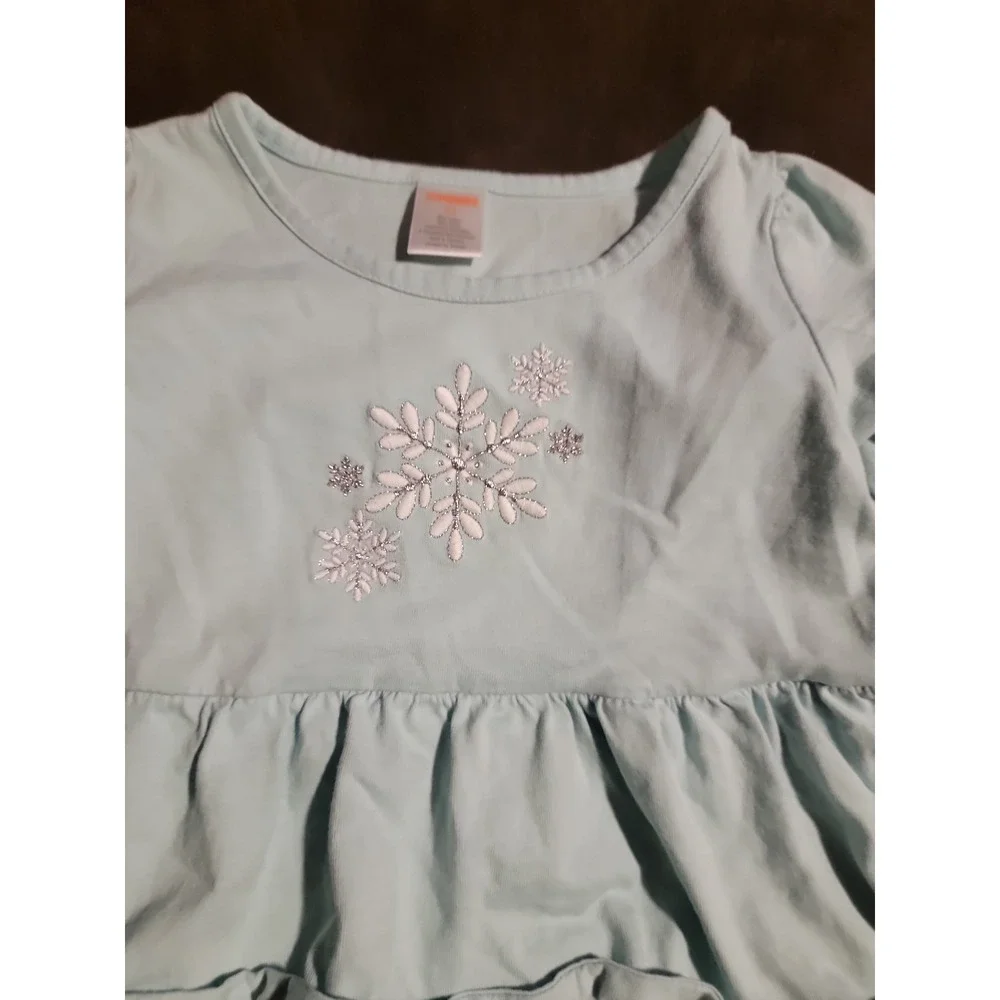 Gymboree snow princess‎ snowflake blue dress size 5t